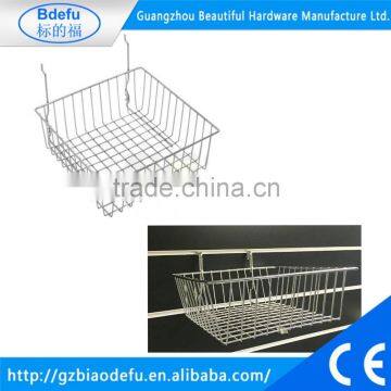 New Slatwall / Gridwall Small Basket Hanging Basket Heavy Duty Sloping for Retail Display