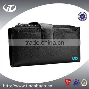 Simple new design zipper man leather wallt/mobile phone wallet case