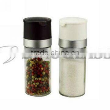 SINOGLASS 1 Pc with Plastic Lid Cylinder Shape Glass Grinder Jar