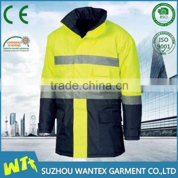 factory men's office uniform plus size insulated waterproof breathable reflective work safety jacket