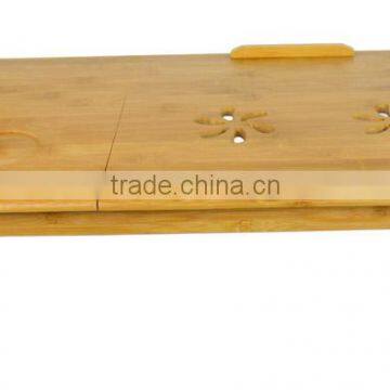 Bamboo Multi-Position Adjustable Laptop Computer Desk & Serving Bed Tray With Drawer photo-3