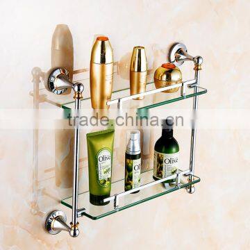80300 bathroom fittings Contracted color Double glass shelf hotel use