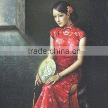 Chinese woman oil painting