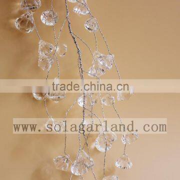 1.2M Acrylic Crystal Diamond Bead Garland Wire Beaded Garland Clear Wedding Beaded Garland photo-2