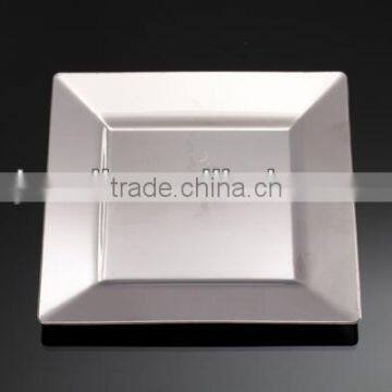 square silver coated plate,disposable plastic plate