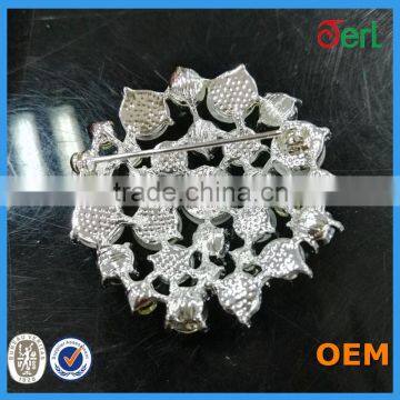 Elegant Silver Opal Brooch Alloy Crystal Flower Brooch for Wedding Invitations photo-2