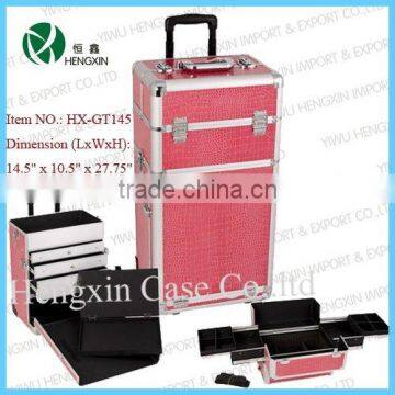 Aluminum Trolley Make Up Case,Aluminum Rolling Hairdressing Case
