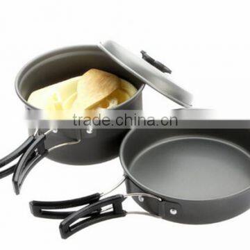 8 Pcs/Set Outdoor Cookware Portable Cooking Pots Pans Bowls Camping Hiking Picnic Aluminum Alloy Cooking Set