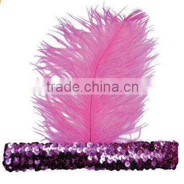 Feather Flapper Headband -pink color