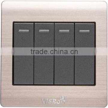 10A 250V 4 Gang 2 Way Shotel Doorbell Touch Panel Switch