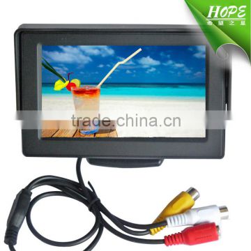 Black color remote control 16:9 AV Inputs 4.3inch lcd car monitor