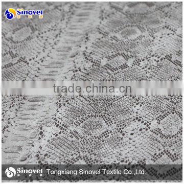 New Arrival 100% polyester bronzing suede fabric with snake skin