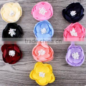 wholesale handmade fabric hair flower ,fabric flowers making