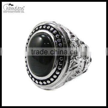 Chameleon Stainless Steel Casting Ring Onyx Stone Ring