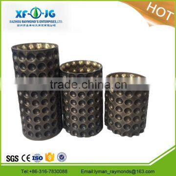 Machine made cylinder glass vase with brass electroplated