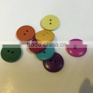 color painted 2 holes black wooden buttons for garment