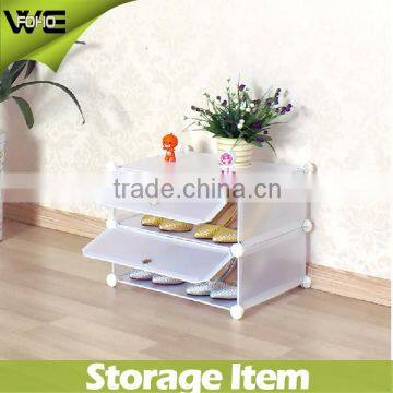 2 tiers plastic storage cabinet,white clear waterproof dustproof shoe storage cabinet