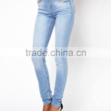 Supersoft High Waisted Ultra Skinny Jeans In Ice Blue Vintage Wash for Women (LOTX123) photo-3