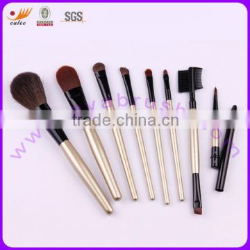 8-piece Makeup Brush Set with Black Silver Aluminum Ferrule, OEM Orders are Welcomed