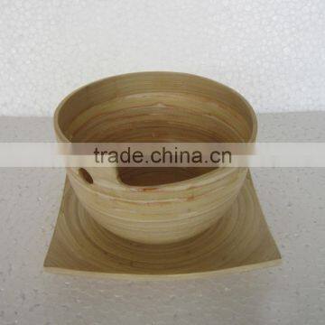 Natural color & material plate with bamboo bowl from Vietnam