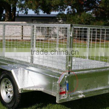 Hot Sale !!! Galvanised Strong Box Farm Trailer with 600mm cage