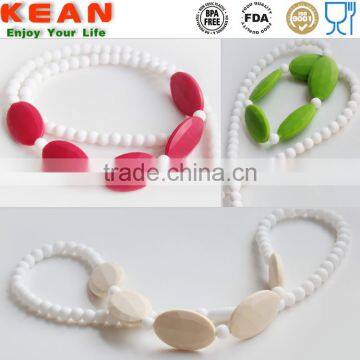 Silicone Teething Jewelry Use Color Colors for You Choice Necklaces Silicone Bead Teething photo-6