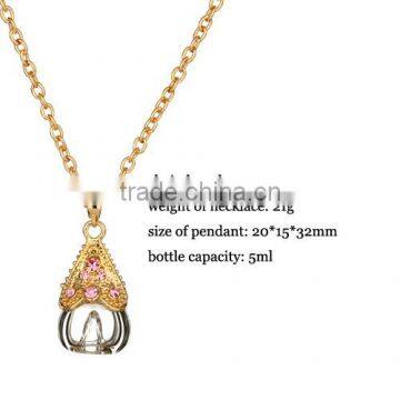 Luxury enjoyment Necklace Pendant Glass Perfume bottle jewelry Necklace