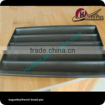 Glazed Perforated Non Stick Baguette/French Bread Pan, baking pan -5 moulds