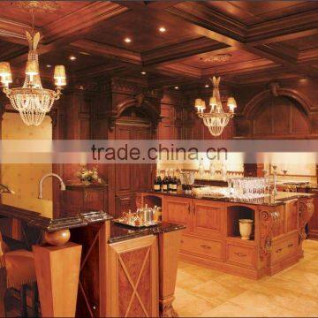 European Design Solid Wood Walnut Kitchen Cabinet/Luxury Home Kitchen Furniture photo-2