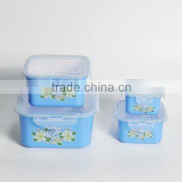 High Quality Stackable 4 Pieces pp Plastic Food Container Set With Lock for Sale photo-2