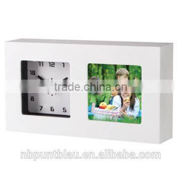 Table Clock With Photoframe Plastic Photo Frame Clock photo-2