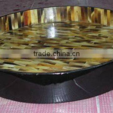 High quality best selling buffalo horn serving round Tray
