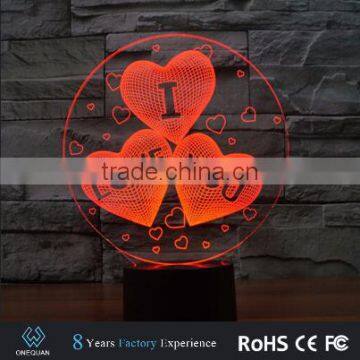 2017 Amazing Gadget Valentine's Gift Romantic Night Lamp 3d Led Light photo-6