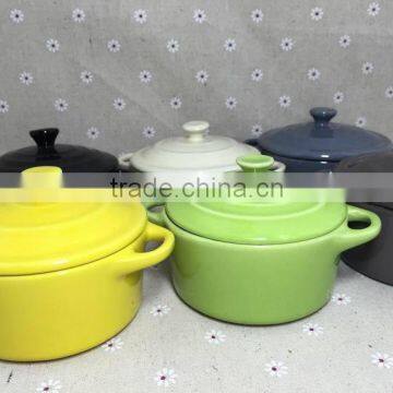 Stocked Ceramic Soup Pot Milk Pot Bakeware Bowl With Handle photo-3