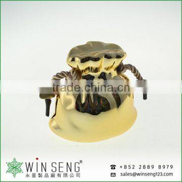 Sexy Lovely Small Gold Ceramic Bag Shape Piggy Bank for Decoration photo-1