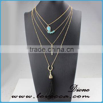 Wholesale Jewelry Gemstone Natural Stone Crystal Quartz Pendant Turquoise Necklace photo-2
