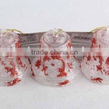 3PC Christmas Decoration Bell Shape Transparent Plastic Christmas Pendant photo-4