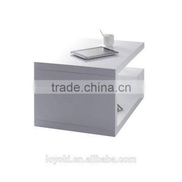 GLOSSY WHITE MODERN COFFEE TABLE REX SOFA SIDE TABLE photo-3