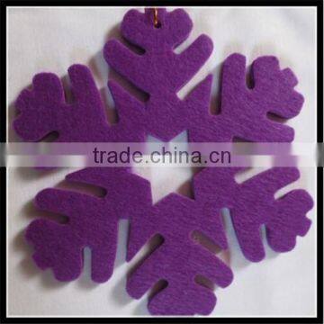 2017 die cut Large Felt green Snowflake Christmas Ornament Tree Decoration made in China