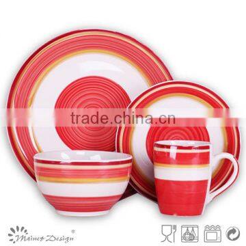 18pcs Colorful Stripe Cheap Ceramic Dinner Set Ceramic Cheap Ceramic Round Dinner Set photo-4