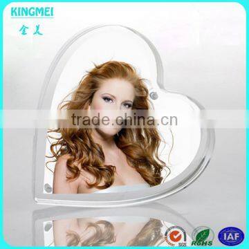 KM-CP77 Cheap new products heart shape magnetic acrylic lovely photo frame