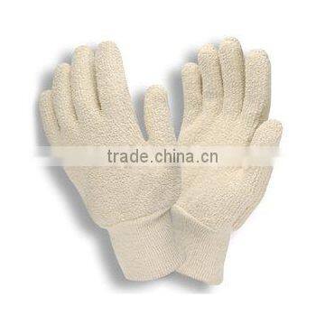 White Knit Wrist Terry Cloth Seamless Knit Glove High Temperature Gloves