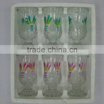 JK038 6pcs Glass Drinking Set with spray deco