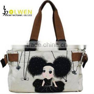 beautiful printed handbag for girl with canvas