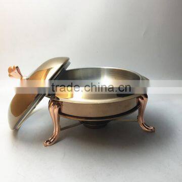 26cm Rose Gold Plated Stainless Steel Chafing Dish for Banquet Hot Sale Chafing dish