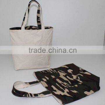 Hotsale 12 OZ Natural Canvas Reversible Bag With One Pocket photo-5