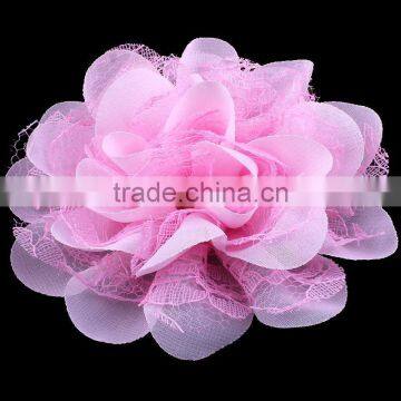 Chiffon and Lace Flower Clip for Kids Hair Accessories for Baby Girl photo-4