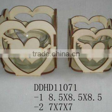 HOT Selling Wood Candle Holder of heart design