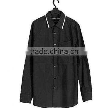 Mens black cotton dress shirts fashion man shirts