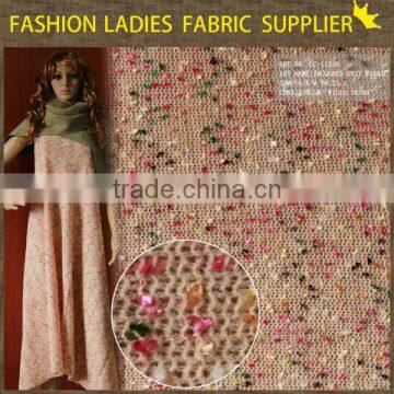 hot sales ladies fashion fabric acrylic polyester metallic jacquard fabric